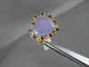 ANTIQUE WIDE 7.60CT AAA AMETHYST & QUARTZ 14KT YELLOW GOLD HEART LOVE FUN RING