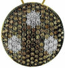 ESTATE 2.26CT WHITE & MOCHA DIAMOND 14K YELLOW GOLD FLOWER CIRCULAR LOVE PENDANT
