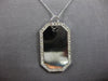ESTATE .69CT DIAMOND 14KT WHITE GOLD 3D CLASSIC OCTAGON DOG TAG FLOATING PENDANT