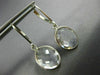 ESTATE CRYSTAL 14KT WHITE GOLD 3D OVAL BEZEL CLASSIC LEVER BACK HANGING EARRINGS