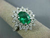 LARGE 2.98CT DIAMOND & AAA EMERALD 14KT WHITE GOLD 3D OVAL HALO ENGAGEMENT RING