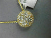 ESTATE LARGE 1.03CT DIAMOND 18KT YELLOW GOLD CLASSIC ROUND CLUSTER HALO PENDANT