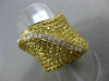 ESTATE LARGE 3.30CT DIAMOND YELLOW SAPPHIRE 18KT YELLOW GOLD MULTI ROW LEAF RING