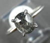 1.46CT SALT & PEPPER DIAMOND 18KT WHITE GOLD 3D SOLITAIRE OVAL ENGAGEMENT RING