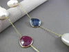 ANTIQUE 6.0CTW AAA MULTI COLOR GEM & PEARL BY THE YARD 14KT YELLOW GOLD NECKLACE