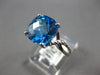 3.56CT DIAMOND & AAA BLUE TOPAZ 14KT WHITE GOLD 3D CUSHION & ROUND INFINITY RING