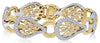 LARGE 7.70CT DIAMOND 18KT TWO TONE GOLD TEAR DROP CIRCULAR CUFF BANGLE BRACELET