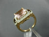 LARGE 4.82CT DIAMOND AAA MORGANITE & GARNET 14K ROSE 3D 3 STONE ENGAGEMENT RING