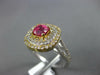 ESTATE WIDE 1.64CT DIAMOND & AAA SAPPHIRE 14K 2 TONE GOLD SQUARE ENGAGEMENT RING