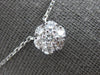 ESTATE .80CT DIAMOND 14KT WHITE GOLD 3D FLOWER BY THE YARD LOVE NECKLACE #27835