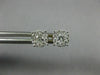 ESTATE .33CT DIAMOND 14KT 2 TONE GOLD ROUND SOLITAIRE HALO CLUSTER STUD EARRINGS