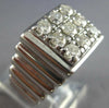 ESTATE LARGE .63CT DIAMOND 14KT WHITE GOLD 3D SQUARE CLASSIC MENS RING #27704