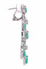 EXTRA LARGE 8.62CT DIAMOND & AAA EMERALD 18K WHITE GOLD CLIP ON HANGING EARRINGS