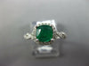 ESTATE 1.16CT DIAMOND & AAA EMERALD 14KT WHITE GOLD CUSHION HALO ENGAGEMENT RING