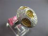 LARGE .94CT WHITE & FANCY YELLOW DIAMOND 18KT 2 TONE GOLD CIRCULAR PAVE FUN RING