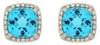 4.46CT DIAMOND & AAA BLUE TOPAZ 14KT WHITE GOLD 3D CUSHION & ROUND HALO EARRINGS