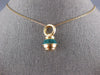 ESTATE LARGE GREEN ENAMEL 14KT YELLOW GOLD 3D JAR FUN CHARM PENDANT #27411