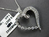 ESTATE .50CT DIAMOND 14KT WHITE GOLD 3D CLASSIC OPEN HEART LOVE FLOATING PENDANT