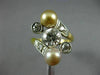 ANTIQUE WIDE 1.1CT DIAMOND AAA SOUTH SEA PEARL 18KT YELLOW GOLD ANNIVERSARY RING