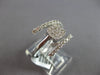 .59CT DIAMOND 14KT WHITE GOLD 3D ROUND CLUSTER SQUARE 3 ROW CRISS CROSS FUN RING