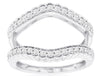 .50CT DIAMOND 14KT WHITE GOLD 3D DOUBLE V SHAPE FILIGREE INSERT ANNIVERSARY RING