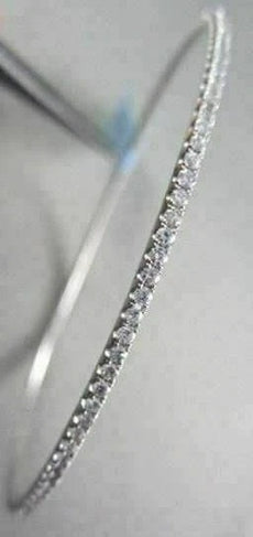 ANTIQUE NARROW 2.06CT DIAMOND 18KT WHITE GOLD 2MM WIDE BANGLE SIMPLY BEAUTIFUL!