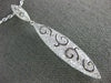 EXTRA LARGE 1.43CT DIAMOND 18KT WHITE GOLD OPEN FILIGREE MARQUISE SHAPE PENDANT