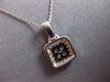 ESTATE .29CT DIAMOND 14KT WHITE GOLD ROUND CLUSTER HALO SQUARE FOATING PENDANT