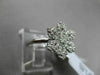 ANTIQUE .39CT DIAMOND 18KT WHITE GOLD 3D FILIGREE PAVE SNOWFLAKE FLOWER RING