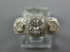 .63CT DIAMOND 18K WHITE GOLD CLUSTER SQUARE PAST PRESENT FUTURE ANNIVERSARY RING