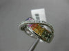 ESTATE 3.02CT DIAMOND & MULTI COLOR SAPPHIRE 14KT WHITE GOLD X DESIGN LOVE RING
