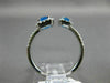 ESTATE LARGE 2.34CT DIAMOND & AAA BLUE TOPAZ 14K WHITE GOLD DOUBLE HALO FUN RING