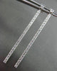 ESTATE LARGE .95CT DIAMOND 14KT WHITE GOLD CLASSIC ELONGATED TENNIS EARRINGS 2mm