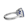 LARGE 7.49CT DIAMOND & AAA SAPPHIRE 18KT WHITE GOLD OVAL ROUND & TRAPEZOID RING