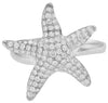 ESTATE .73CT DIAMOND 14KT WHITE GOLD 3D CLASSIC LUCKY STARFISH FUN RING