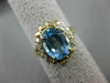 ESTATE .20CT DIAMOND & LIGHT BLUE TOPAZ 14KT YELLOW GOLD FILIGREE RING #20527