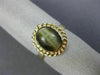 ESTATE 14KT YELLOW GOLD TIGER EYE 3D CLASSIC OVAL ROPE SOLITAIRE FUN RING #26069