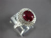 WIDE 3.01CT DIAMOND & AAA RUBY 18KT WHITE GOLD OVAL DOUBLE HALO ENGAGEMENT RING