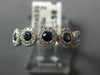 ESTATE .59CT DIAMOND & AAA SAPPHIRE 18K WHITE GOLD 3D ROUND FLOWER HALO FUN RING