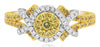.58CT WHITE & FANCY YELLOW DIAMOND 18K 2 TONE GOLD CLUSTER INFINITY XO LOVE RING