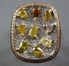 EXTRA LARGE 3.24CT WHITE CANARY & PINK DIAMOND 18K WHITE & ROSE GOLD 3D FUN RING
