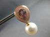 LARGE 2.24CT DIAMOND & PINK TOURMALINE & SOUTH SEA PEARL 18KT ROSE GOLD EARRINGS