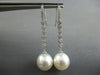 ESTATE LARGE. 35CT DIAMOND & AAA SOUTH SEA PEARL 18K WHITE GOLD ETOILE HANGING EARRINGS