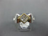 WIDE .87CT DIAMOND 14KT 2 TONE GOLD PRINCESS INVISIBLE SIDEWAY SQUARE MENS RING