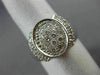 ESTATE WIDE .70CT DIAMOND 18K WHITE GOLD 3D OVAL CLUSTER COCKTAIL RING #17667