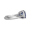 ESTATE 3.3CT DIAMOND & AAA SAPPHIRE 18KT WHITE GOLD OVAL 3 STONE ENGAGEMENT RING