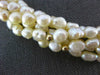 ESTATE WIDE AAA PEARLS 14KT YELLOW GOLD 3D MULTI STRAND BEADED CLASSIC NECKLACE