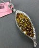 5.58CT WHITE & INTENSE FANCY YELLOW DIAMOND 18K 2 TONE GOLD 3D TEAR DROP PENDANT
