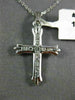 ESTATE .30CT ROUND DIAMOND 14KT WHITE GOLD CLASSIC CHANNEL CROSS PENDANT #23015