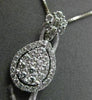 ANTIQUE .60CT ROUND DIAMOND 18KT WHITE GOLD PEAR SHAPE FLORAL DROP PENDANT CHAIN